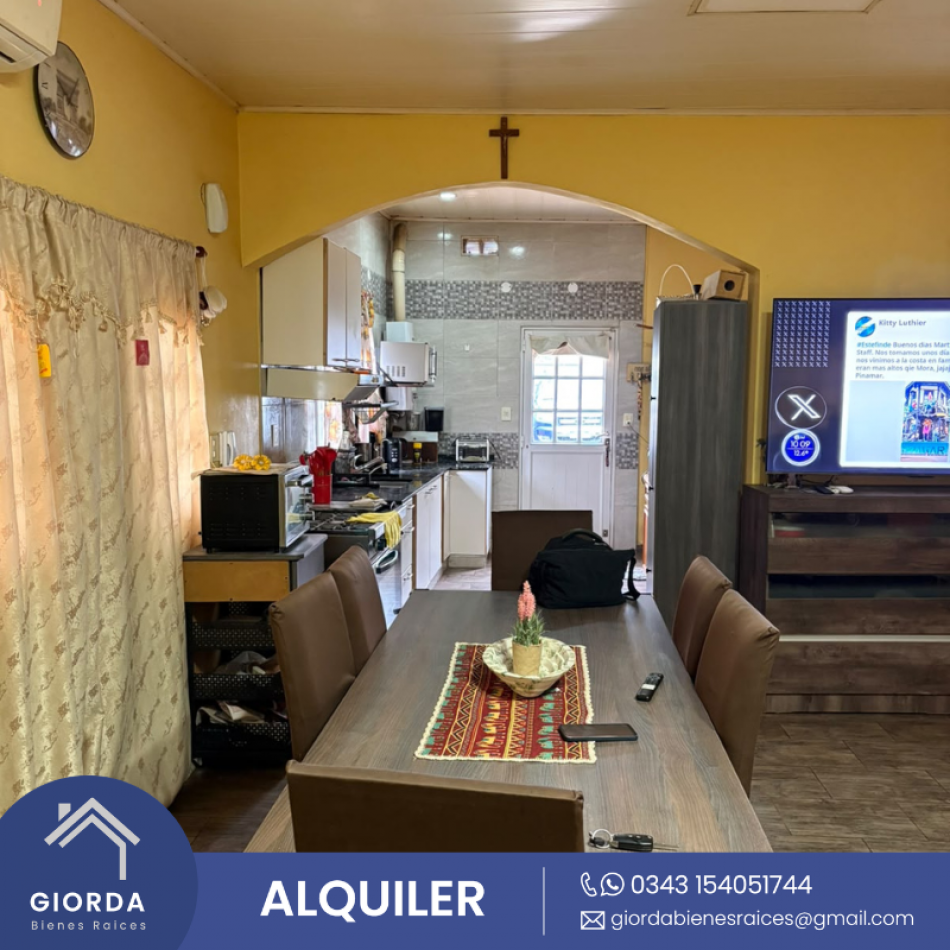 ALQUILA: Casa calle Ñandubay, dos dormitorios