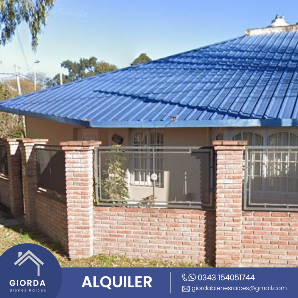 ALQUILA: Casa calle Ñandubay, dos dormitorios