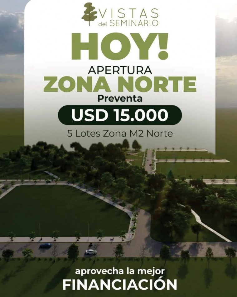 VENDE: Vistas del seminario, ubicado en calle Bazan y Bustos, entre Don Bosco y Alte Brown. 
